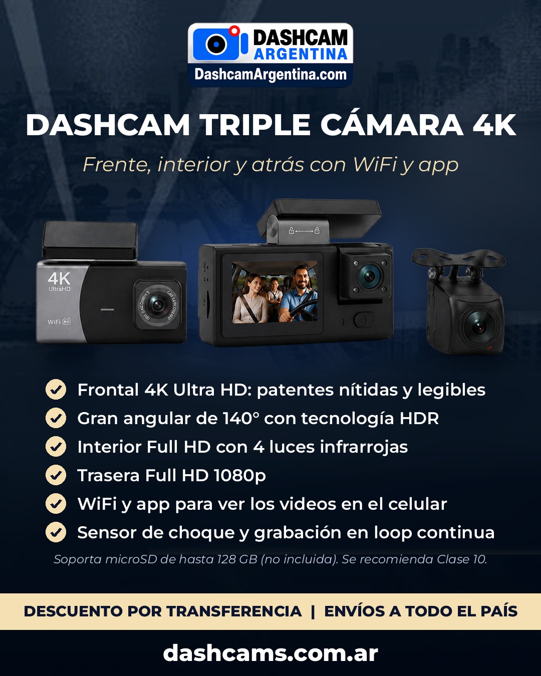 DashCam Triple 4K