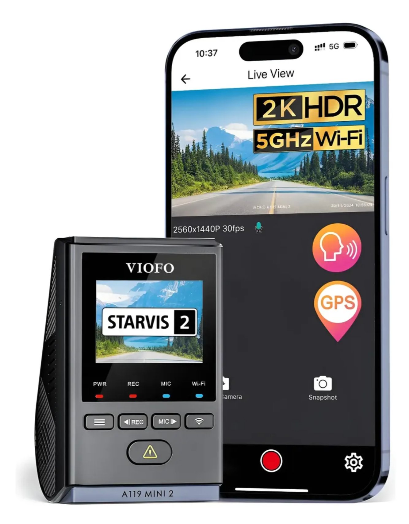 Viofo A119 Mini 2 cámara dashcam frontal Sony STARVIS 2K 60fps